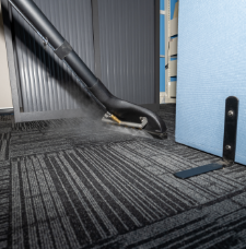 Close up of carpet being cleaned