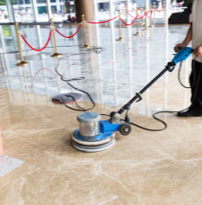 Floor being vacuumed